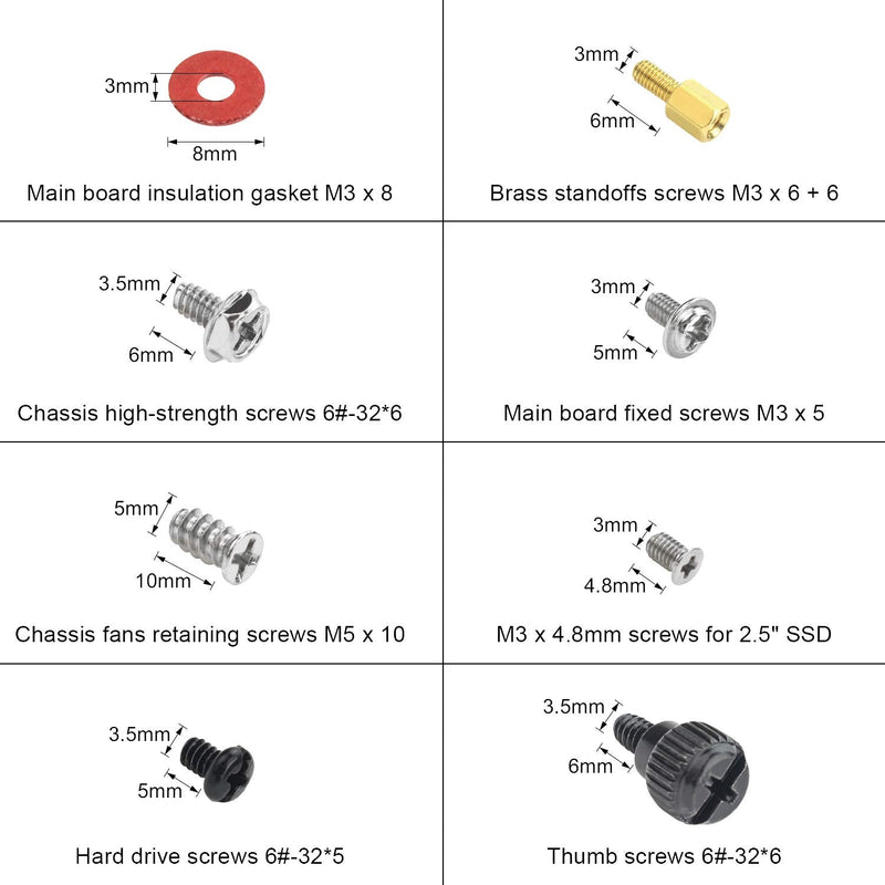  [AUSTRALIA] - Powlankou PC Computer Screws Standoffs Kit for Hard Drive Computer Case Motherboard Fan Power Graphics