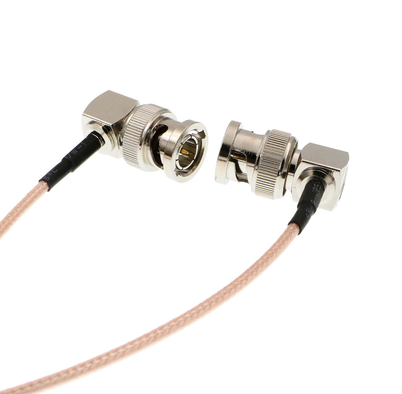  [AUSTRALIA] - Uonecn RG179 HD-SDI Cable Right Angle BNC Male to Male 75ohm MegaFlex for Blackmagic HyperDeck Shuttle and BMCC BMPC Hyperdeck Cameras 24'' 60cm Double right angle BNC Pink