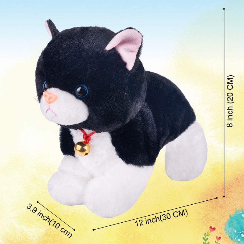 Black Plush Robot Cat Stuffed Animal Interactive Cat Robot Toy, Barking Meow Kitten Touch Control, Electronic Cat Pet, Cat Kitty Toy, Animated Toy Cats for Girls Baby Kids L:12" H:8" W:5" 3-black Cat - LeoForward Australia