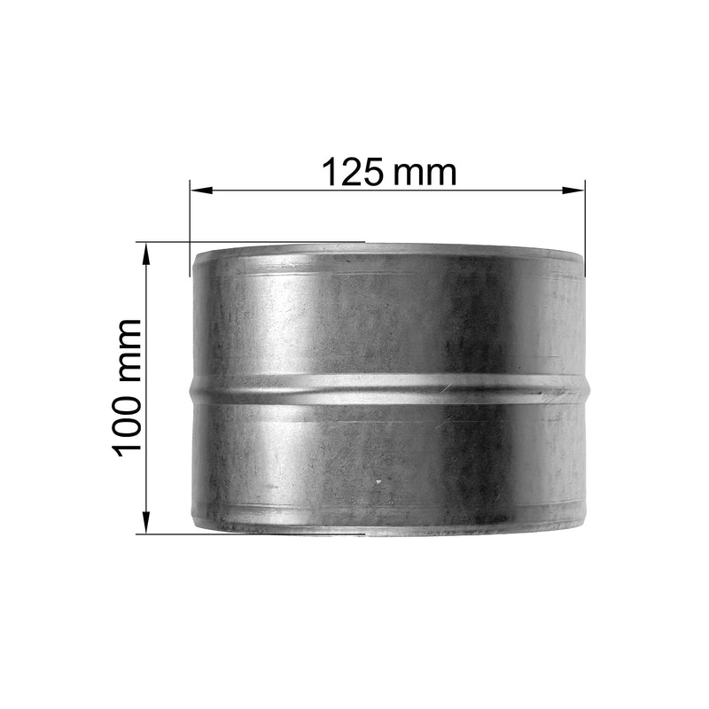  [AUSTRALIA] - Vent Systems 5'' Inch Galvanized Steel Duct Connector - Round Ventilation Duct Extension - Metal Vent Coupler - Metal Hose Coupling - Galvanised Pipe Connector