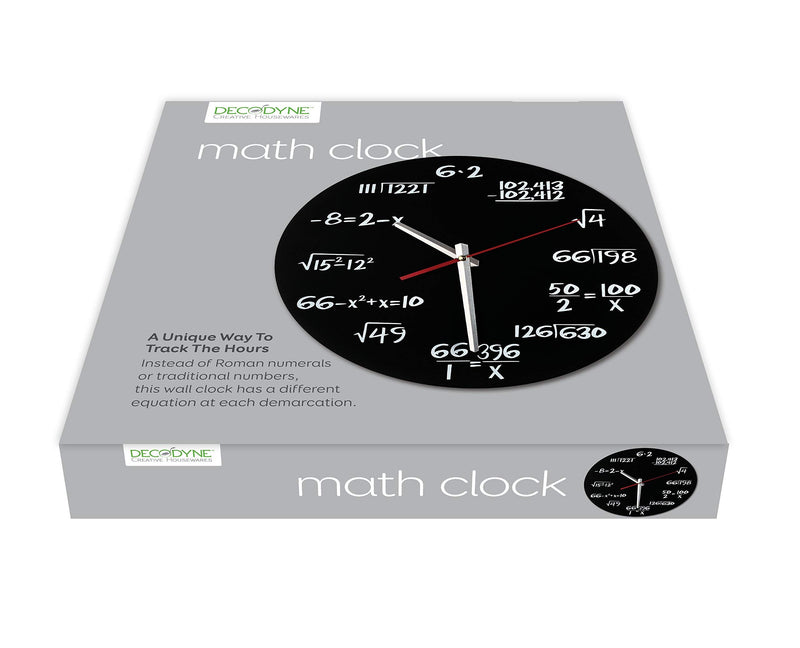 Decodyne Math Wall Clock - Unique Wall Clock - Each Hour Marked by a Simple Math Equation - LeoForward Australia