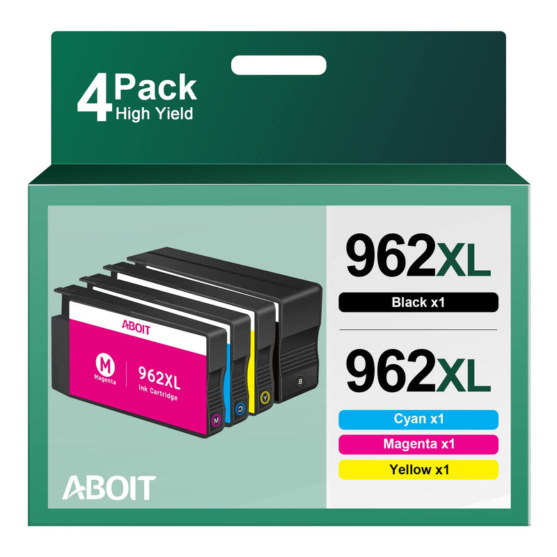  [AUSTRALIA] - 962XL Ink Cartridge Combo Pack, for HP 962 Ink Cartridges HP962 XL Repalcement for HP Officejet Pro 9010 Series, 9018, 9015, 9020, 9025 Printer (Black, Cyan, Magenta, Yellow, 4 Pack 962XL)