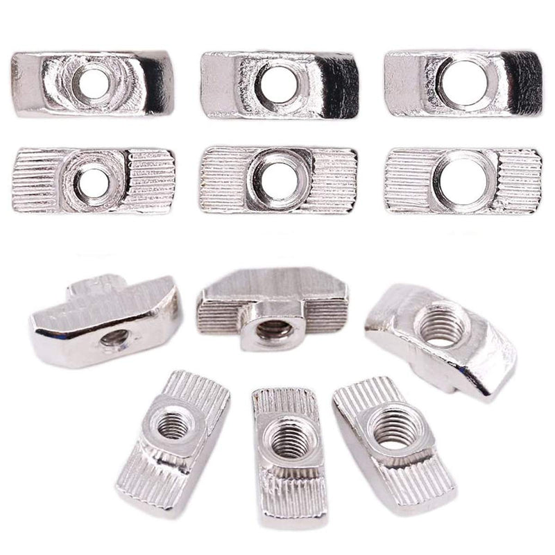  [AUSTRALIA] - 50Pcs 4040 Series M5 T Nuts, T Slot Nut Hammer Head Fastener Nut, Nickel Plated Carbon Steel Nut for Aluminum Profile(4040 Series M5)