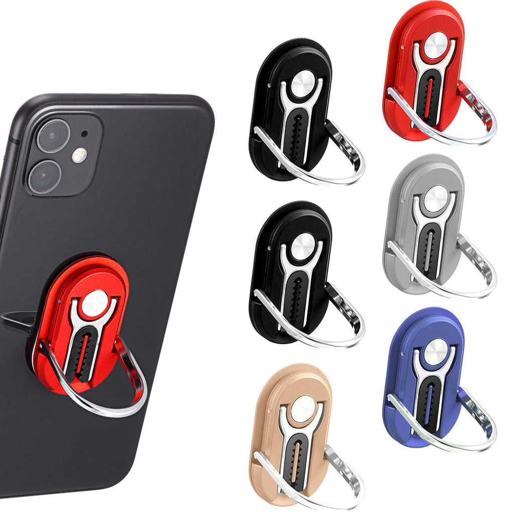  [AUSTRALIA] - 6 Pieces 3-in-1 Multipurpose Mobile Phone Bracket Holder 360 Degree Rotation Cell Phone Ring Stand for Car Home, 5 Colors