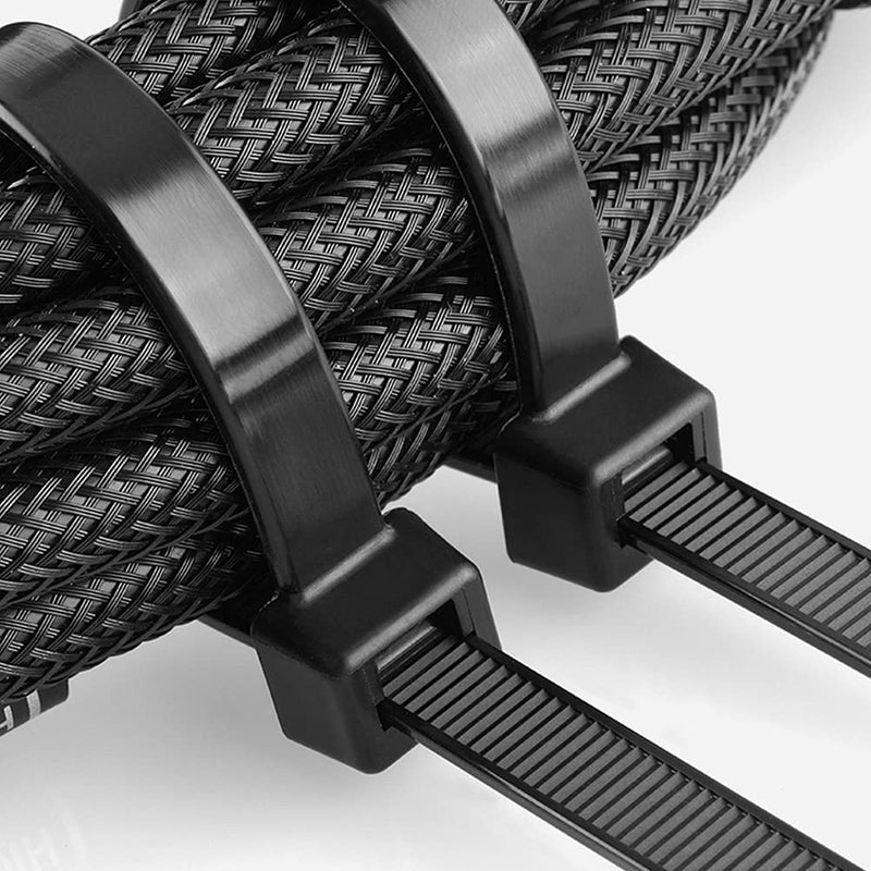  [AUSTRALIA] - BUYGOO 500Pcs Cable Zip Ties, Black Cable Ties, Heavy Duty Zip Ties Black, Zip Ties Assorted Sizes with 100Pcs Cable Tie Mounts, Perfect for Home, Office, Garage and Workshop