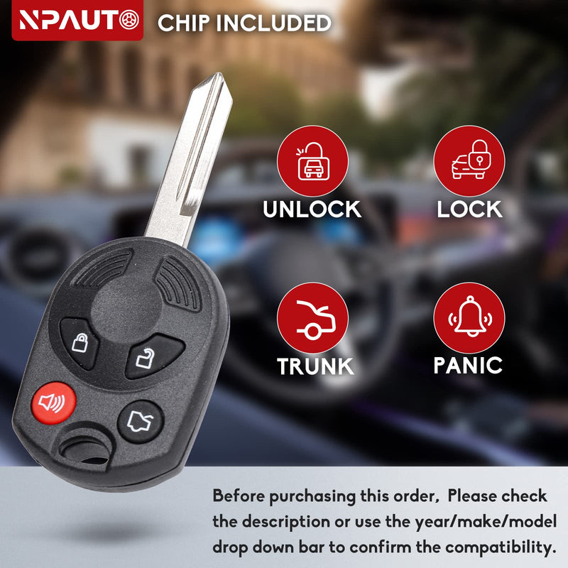  [AUSTRALIA] - NPAUTO Key Fob Replacement, Fits for Ford Edge Escape Expedition Explorer Flex Five Hundred Focus Fusion Mustang Taurus Navigator Keyless Entry Remote Car Key Fobs, OUCD6000022,164-R7043, Pack of 2