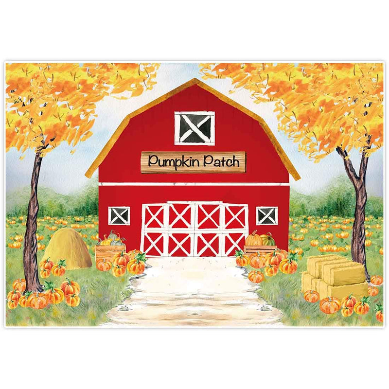  [AUSTRALIA] - Allenjoy 7x5ft Fall Red Farm Backdrop for Photography Watercolor Autumn Great Pumpkin Patch Halloween Farmland Newborn Children Birthday Background Decorations Photobooth Banner Photo Studio Props