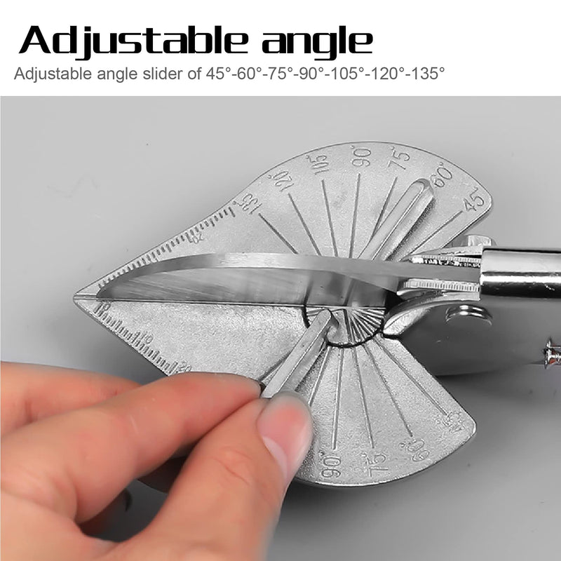  [AUSTRALIA] - Taigoehua Multi-angle Bevel Scissors Angle Shear 45-135 Degree Angle Mitre Siding Wire Duct Cutter with 11 Replacement Blades Style1