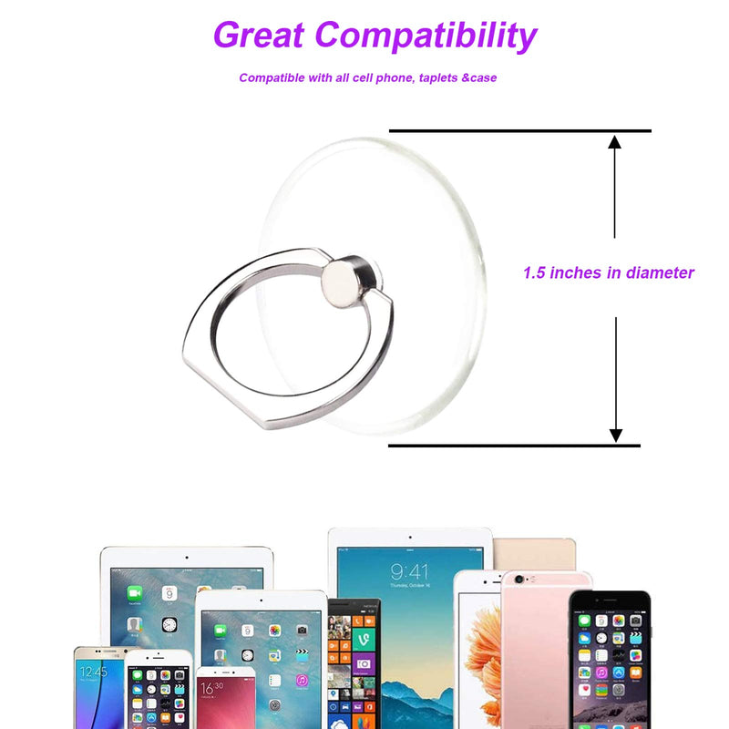  [AUSTRALIA] - TACOMEGE Pack of 4 Transparent Clear Phone Holder Ring Grips for iPhone Samsung Galaxy, Finger Ring Stand for SiliconTab Smartphone case(M1) M1