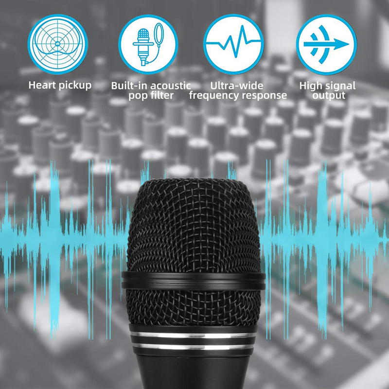  [AUSTRALIA] - Depusheng C3 Wired Dynamic Karaoke Microphones Handheld Wired Uni-Directional Microphone for Stage Karaoke Speech Wedding Indoor Outdoor Use