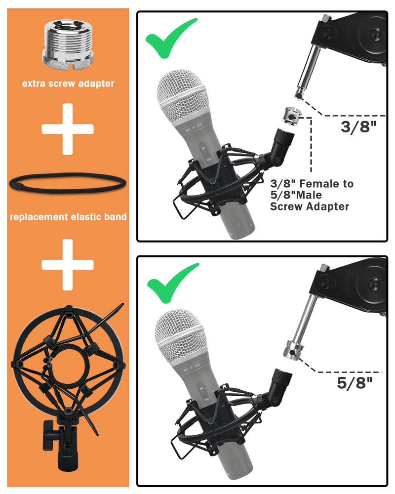  [AUSTRALIA] - Microphone Shock Mount Mic Holder For Samson Q2U Shure SM58 ATR2100-USB Behringer Xm8500, Mic Clip Holder Mount for Diameter 28mm-32mm Dynamic Microphone Like AT2005-USB Shure PGA48 PGA58, Boseen