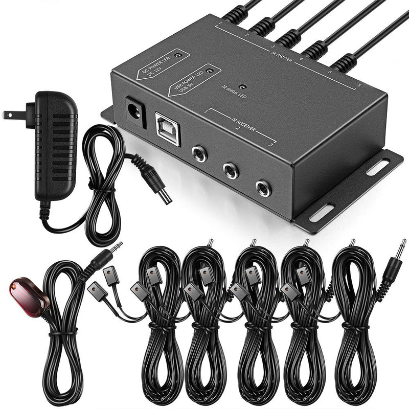  [AUSTRALIA] - Infrared Repeater System IR Repeater Kit Control Up to 10 Devices Hidden IR System Infrared Remote Control Extender Kit