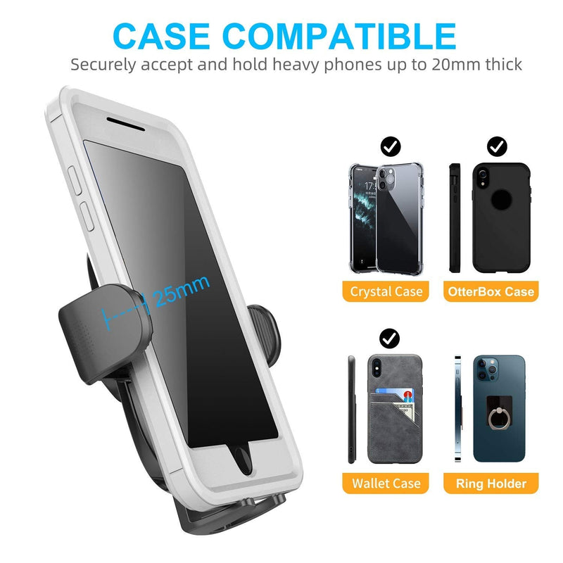  [AUSTRALIA] - APPS2Car Suction Cup Car Phone Holder Mount, Dashboard/Windshield/Window Phone Holder for Car with Ultra Sticky Gel Pad, Compatible with iPhone, Samsung, All Cellphone, Thick Case & Big Phone Friendly