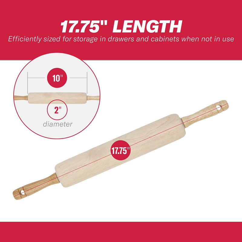  [AUSTRALIA] - Goodcook 05717000817 Good Cook Classic Wood Rolling Pin, 1,23830 1 Pack