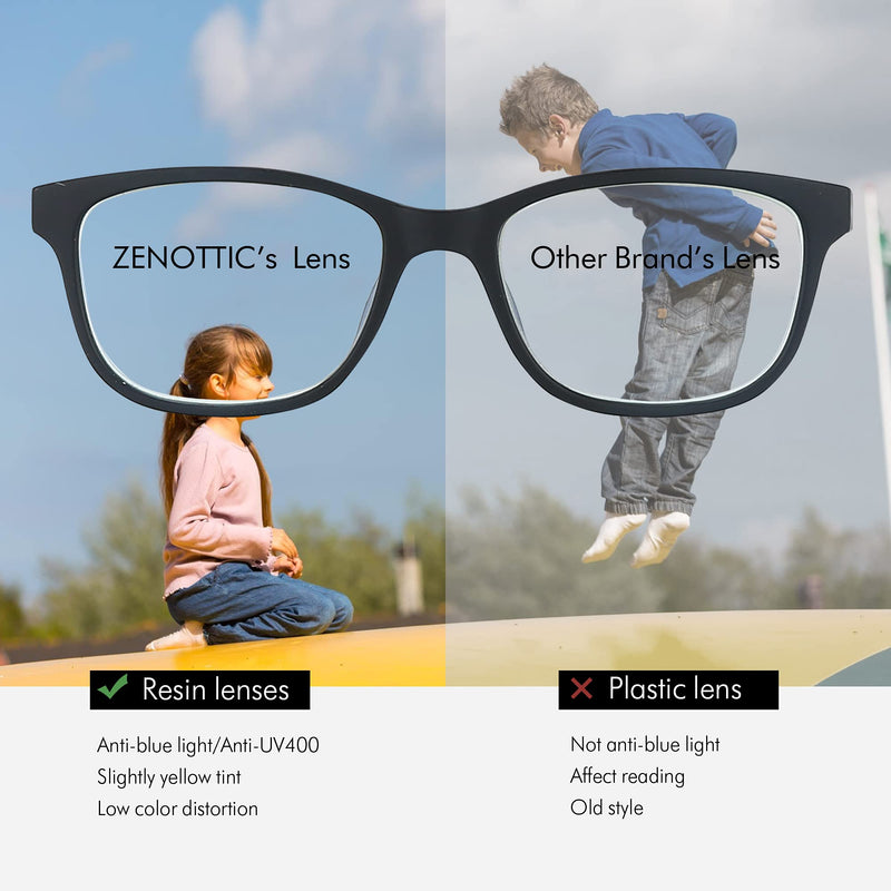  [AUSTRALIA] - ZENOTTIC Kids Blue Light Blocking Glasses Anti Glare Lens Lightweight Frame Computer Eyeglasses for Boys and Girls(Black) Black