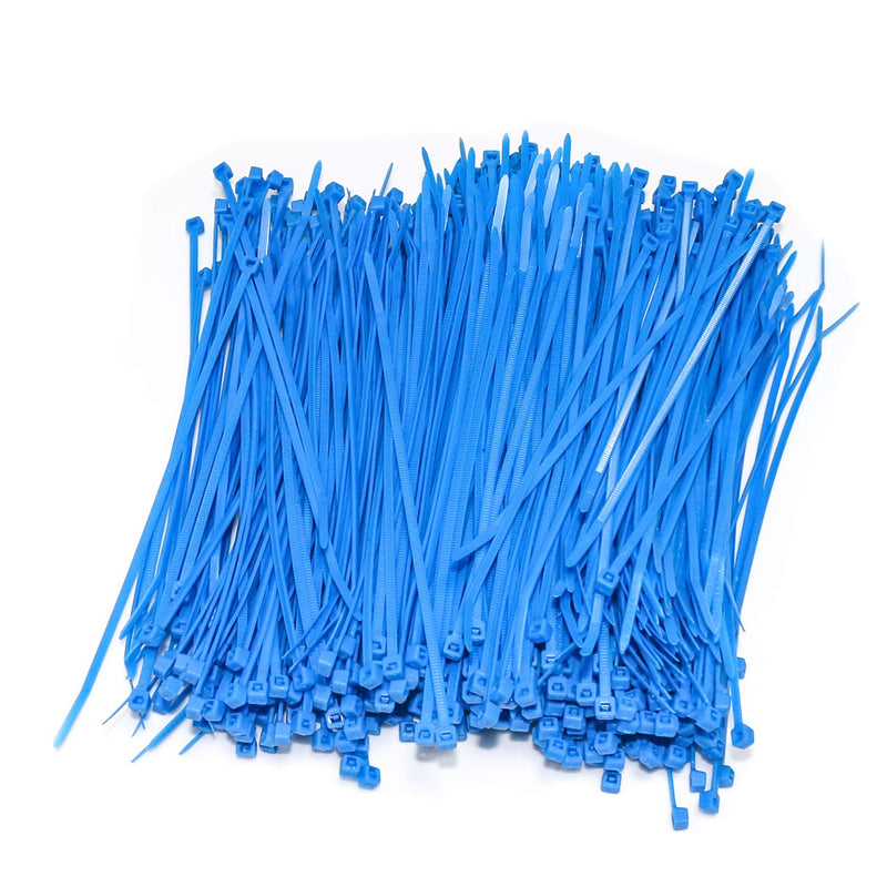  [AUSTRALIA] - URBEST 1000 Pcs Self Locking Wire Cable Zip, Tie Fasten Wrap 6 Inch Nylon Zip Tie (Blue) Blue