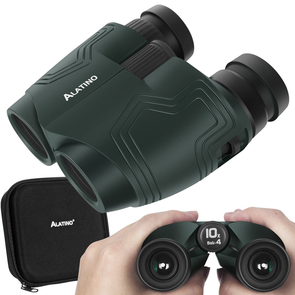  [AUSTRALIA] - Alatino 10x25 Compact Binoculars for Close-up and Far Away 10x Green