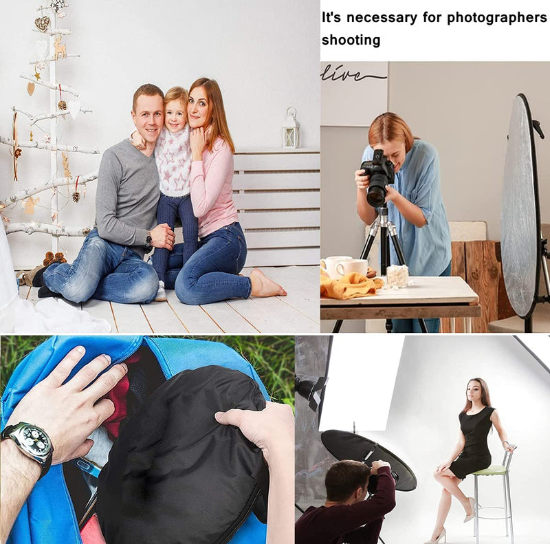  [AUSTRALIA] - Photography Light Reflectors HiYi 80cm/32inch 5-in-1Collapsible Background Diffuser Panel Camera Photo Disc Outdoor Light Reflector Diffuser Accessories(Silver/Gold//Translucent/White/Black) 32inch/80cm