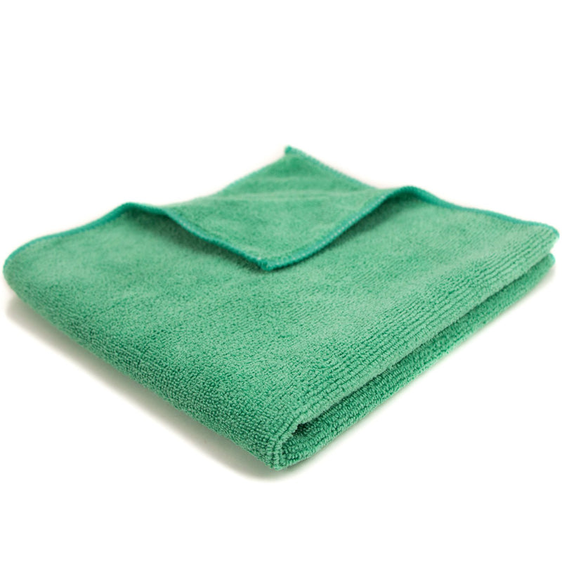  [AUSTRALIA] - Zwipes Professional Microfiber Cleaning Cloth Towels, Premium Cleaning Supplies for Car Wash, Window Cleaner, Shop Towels, Counter Tops, Offices and more, 16x16 inch Towel Set, 12-Pack, Green