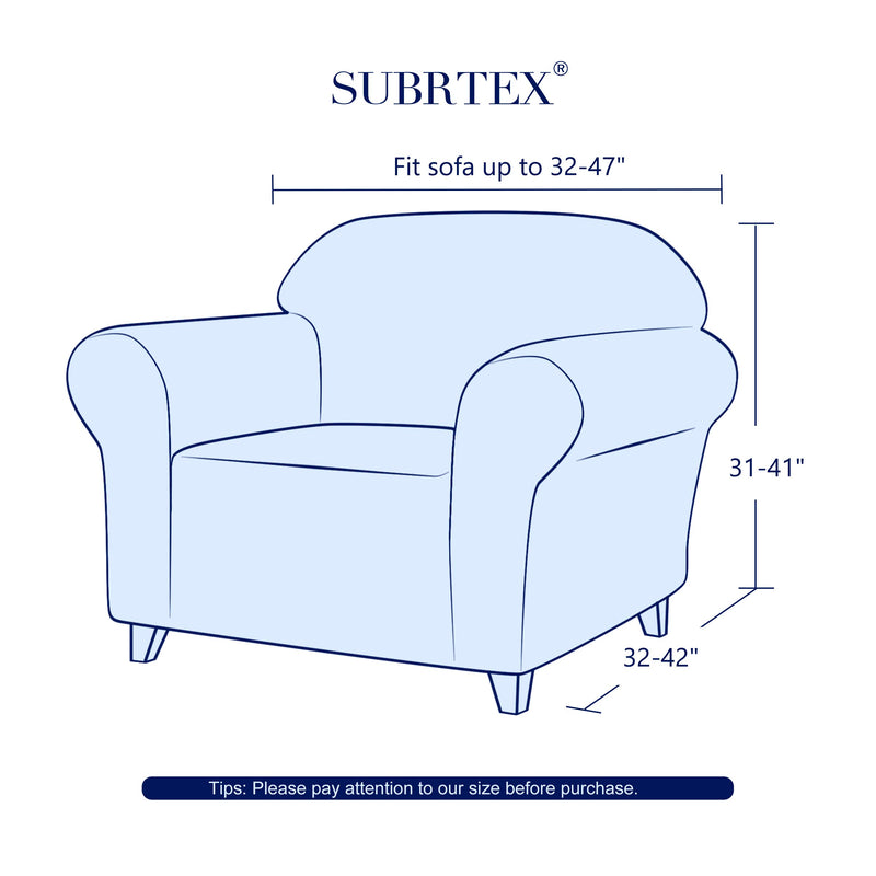  [AUSTRALIA] - Subrtex Sofa Cover 1-Piece Stretch Couch Slipcover Soft Couch Cover Loveseat Slipcover Armchair Cover Furniture Protector Machine Washable(Small, Steel Blue) Small