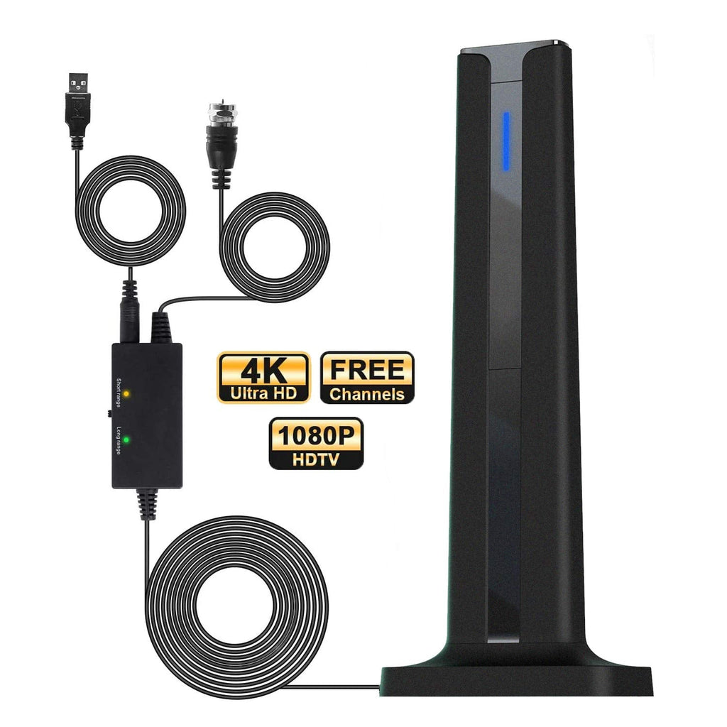  [AUSTRALIA] - Antier Amplified Indoor Digital Tv Antenna – Powerful Best Amplifier Signal Booster up to 400+ Miles Range Support 8K 4K Full HD Smart and Older Tvs with 10ft Coaxial Cable [2022 Release] Logo Extended