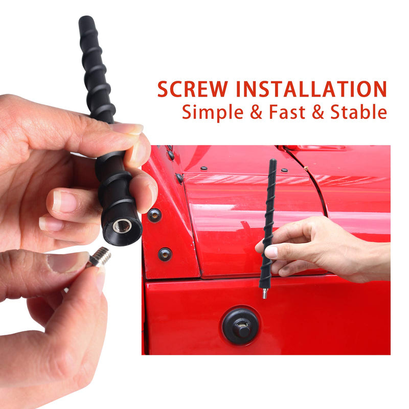  [AUSTRALIA] - Jamscar Short Antenna Compatible for Jeep Wrangler JK JL JKU JLU Rubicon Willys Sport Sahara Gladiator 2007-2023 | Truck Antenna Accessories Replacement | Upgrade Screw for Optimized Radio Reception