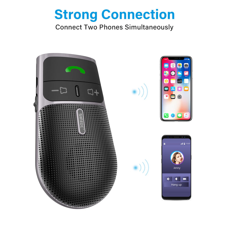  [AUSTRALIA] - SUNITEC Hands Free Bluetooth car Speaker for Cell Phone, Bluetooth Phone Speaker for car, AUTO Power ON Off car Bluetooth for Cell Phone Support Siri Voice Assistant - BC920