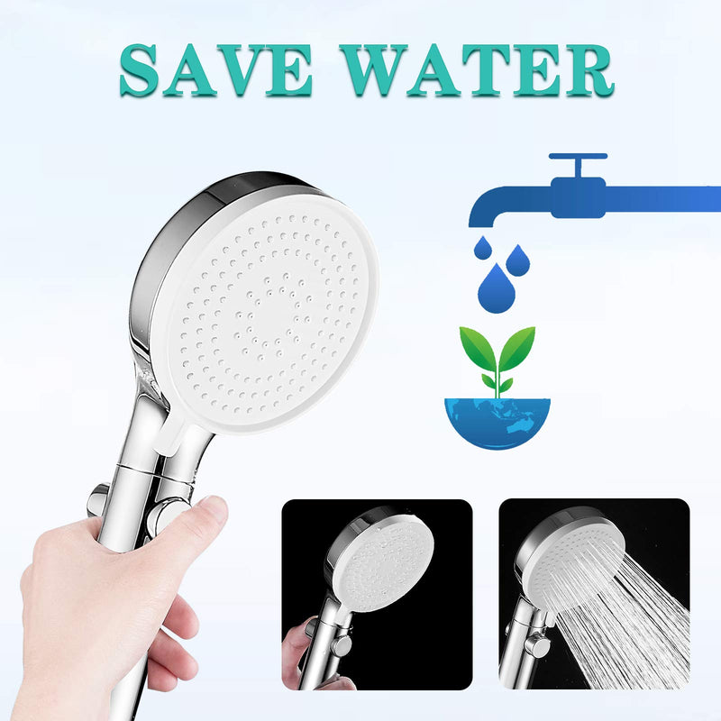  [AUSTRALIA] - High Pressure Shower Head Hand-held with ON/Off Switch - Shower Head with Handheld, 3-Modes Handheld Shower Head with Hose,Chrome Finish