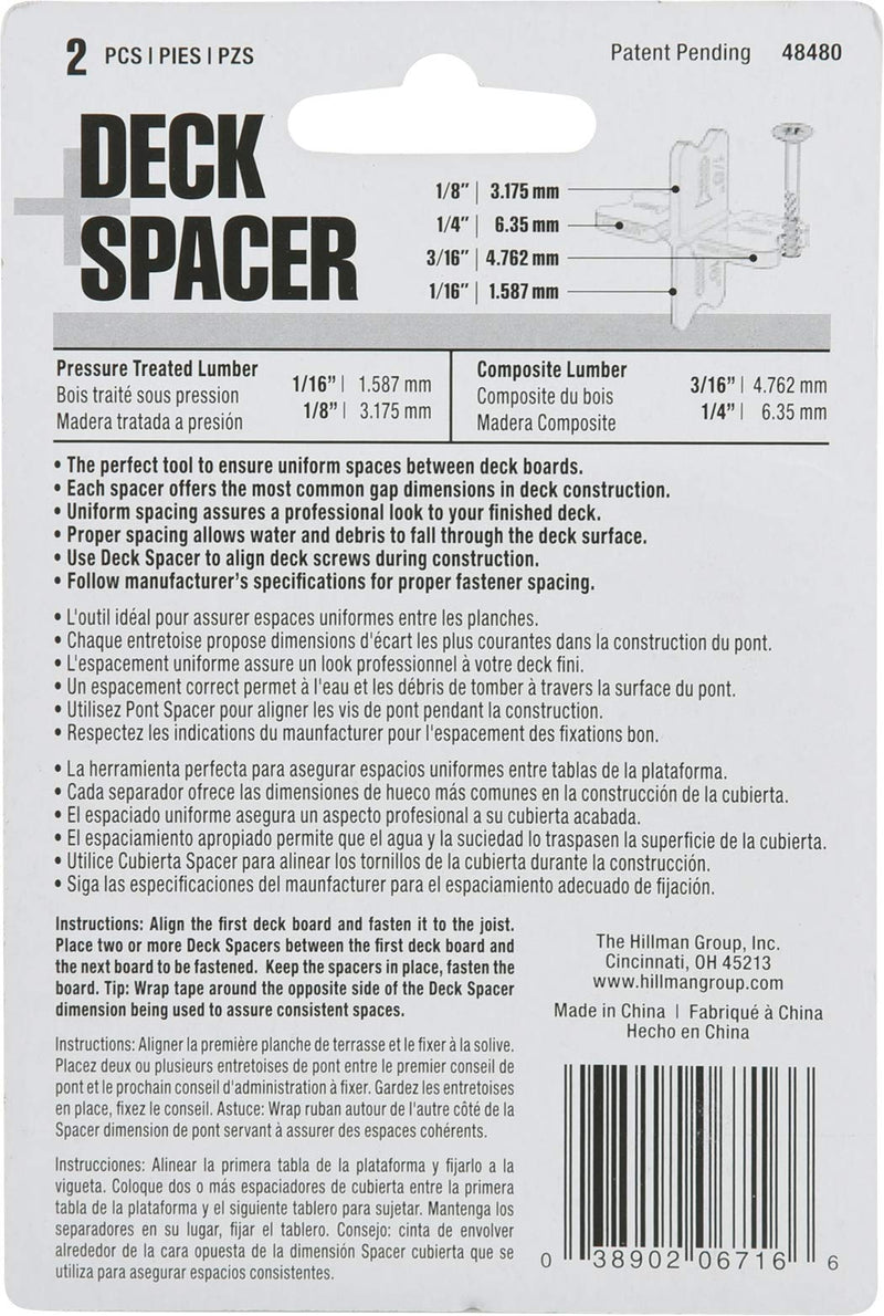 Hillman 48480 Deck Spacer Tool 2 Pack, Green - LeoForward Australia