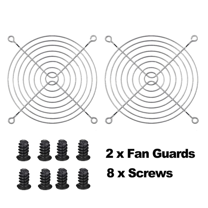  [AUSTRALIA] - 2-Pack 120mm 12V DC 12038 120mm x 38mm 4.72inch High Speed Dual Ball Bearing 4Pin Antminer Fan PWM High CFM Brushless PC Computer CPU Case Ventilation Exhaust Fan with Metal Guard Grill 3000-5000RPM