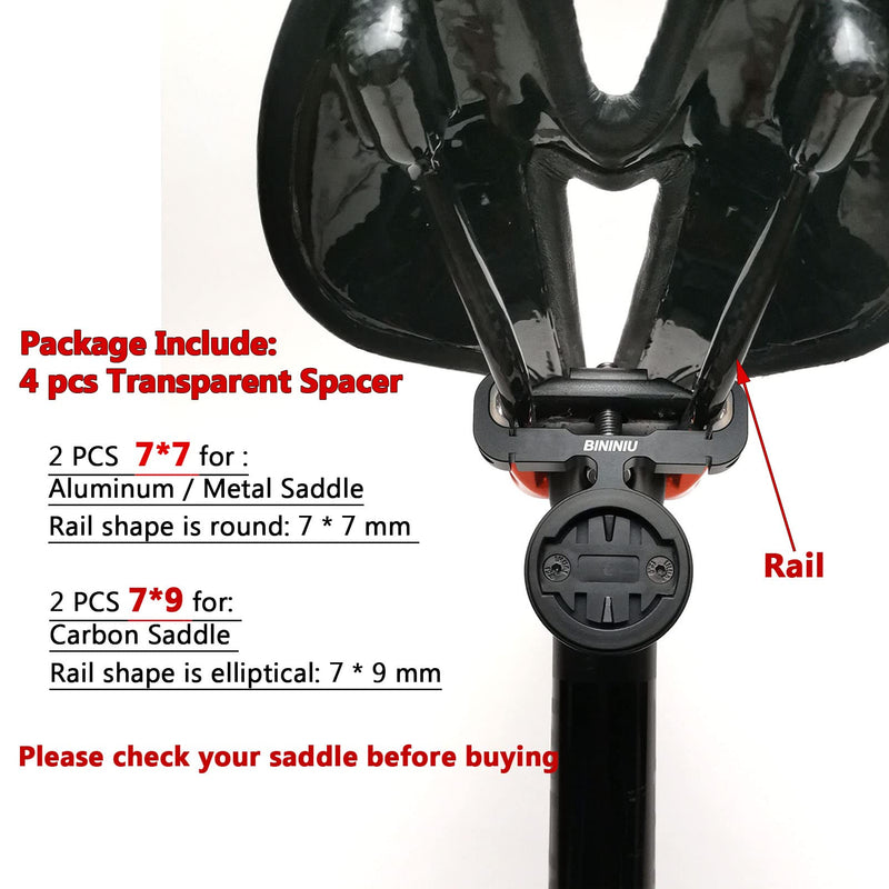  [AUSTRALIA] - BININIU Bicycle Saddle Mount for Garmin Varia Radar [Aluminum], Seatpost Mount Tail Light Holder for Garmin Varia RTL500,RTL510,RTL515, RVR315, Bike Saddle Seat Bow Mount for Garmin Varia Radar