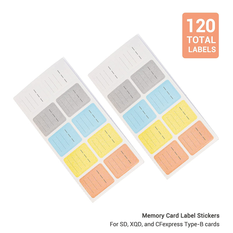  [AUSTRALIA] - (120 Count) Multi-use Label Printable Stick-On Camera Memory Card Labels SD SDHC SDXC XQD CF CFexpress Type-B Card USB Flash Drive Removable Stickers Cards Mark Paper Labeler 120 Labels/Writable Style