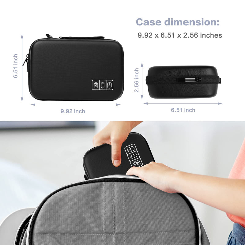  [AUSTRALIA] - MOSISO Electronic Organizer Travel Case Compatible with MacBook Power Adapter, Compatible with Magic Mouse & Pencil, SD Card, USB Flash Disk with 4 Modular Insert & 2 Cable Tie & Snap Hook, Black