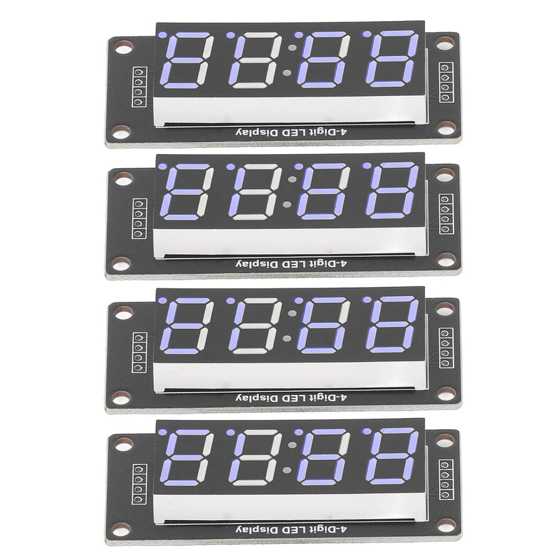  [AUSTRALIA] - 4 Set 4 Digit Digital Tube with Pin Header LED Display Board 7 Segments Clock Module TM1637 0.56in Clock Double Dots Module (Blue MRA041C)