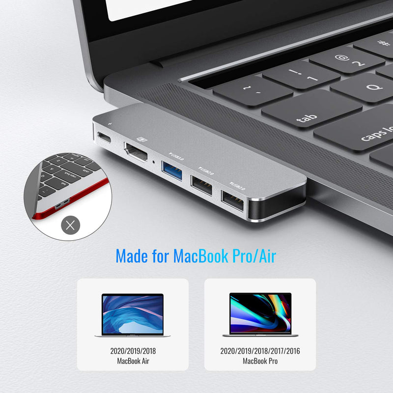 USB C Adapter MacBook Pro HDMI Accessories, MacBook Air Type C Hub USB Adapter with 4k HDMI, Thunderbolt 3 USB C Power Delivery for MacBook Pro 13" 15" 16" 2021-2016, MacBook Air 2021-2018 - LeoForward Australia