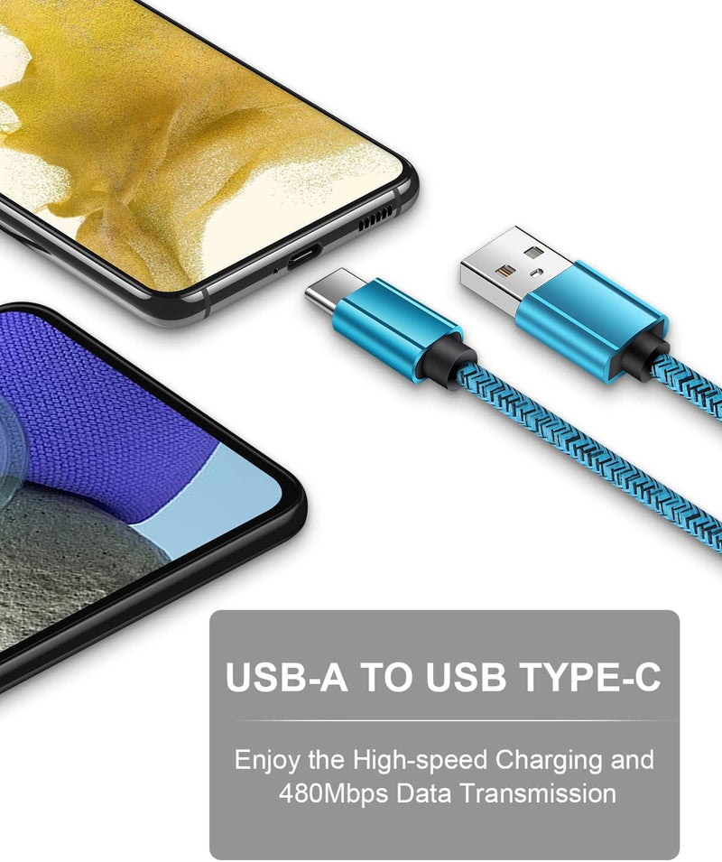  [AUSTRALIA] - [2Pack-6Ft] USBC Charger Cord, USB to USB Type C Cable Fast Charging Braided Wire for Samsung Galaxy S22 Ultra S21 Fe S20 S10 S10e S9 A12 A13 A32 A52 A72 A13 A02s A03s A33 A53 Note 20 Z Flip 3 Chord