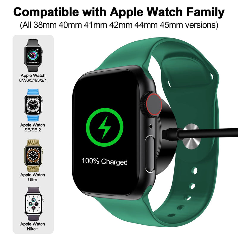  [AUSTRALIA] - 𝟮𝟬𝟮𝟯 𝐔𝐩𝐠𝐫𝐚𝐝𝐞𝐝 for Apple Watch Charger Magnetic Fast Charging Cable [3.3ft/1M] [Portable] Magnetic Wireless Charging Compatible with Apple Watch Series Ultra/8/7/6/SE2/SE/5/4/3/2/1-Black 1.0M Black