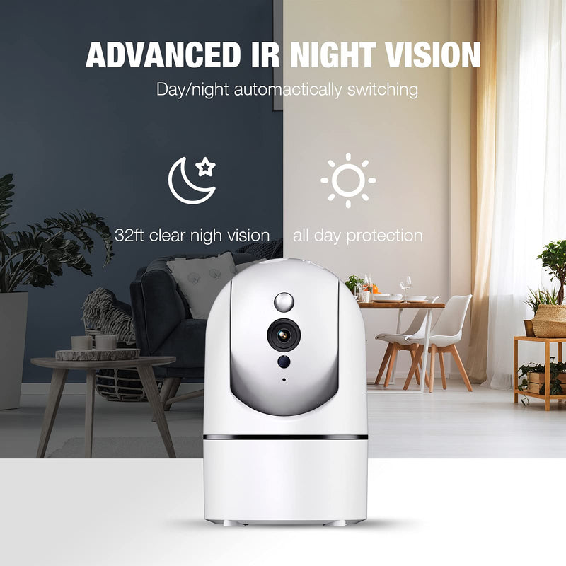  [AUSTRALIA] - Baby Camera, 1080P Pan/Tilt/Zoom Pet Camera with Sound Motion Detection, 2-Way Audio, Night Vision, Indoor Surveillance Camera for Pet/Nanny Monitoring, SD Card Slot/Cloud Storage, Home Alexa Camera