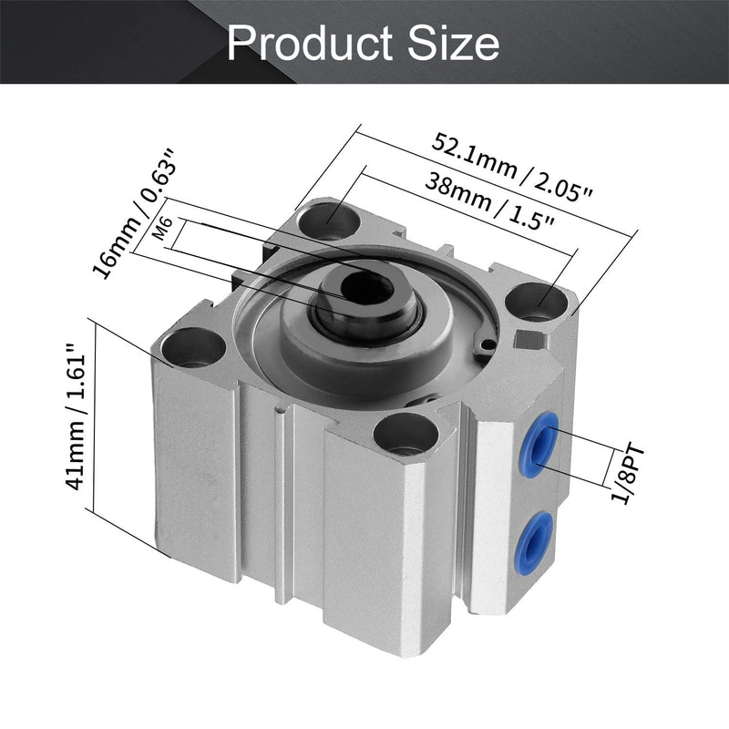  [AUSTRALIA] - Othmro SDA40 x 15 Sealing Thin Air Cylinder Pneumatic Air Cylinders, 40mm/1.57inch Bore 15mm/0.59inch Stroke Aluminium Alloy Pneumatic Components for Pneumatic and Hydraulic Systems 1pcs