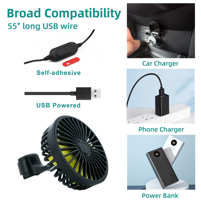  [AUSTRALIA] - xuenair Carseat Fan, [Extremely Silent] Baby Car Seat Headrest Fan For Backseat Of Car, Small USB Fan Mini Cooling Fan Portable Clip On Baby Crib Kids Dogs Vehicle Backseat Desk