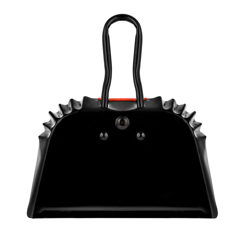 Alpine Industries Heavy-Duty Black Metal Dustpan - Stainless Steel Wide Scooper - Handheld Space Saving Dust and Debris Cleaning Tool Ideal for Home and Commercial Use (12 Inch) 12 Inch (Pack of 1) - LeoForward Australia