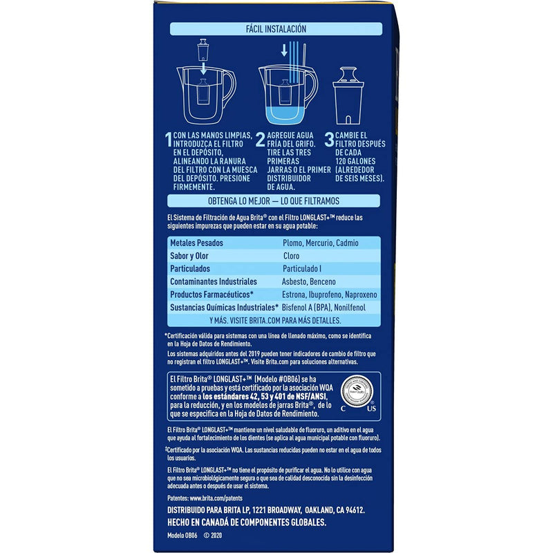 Brita Longlast+ Water Filter, Longlast+ Replacement Filters for Pitcher and Dispensers, Reduces Lead, BPA Free, 1 Count (Package May Vary) - LeoForward Australia