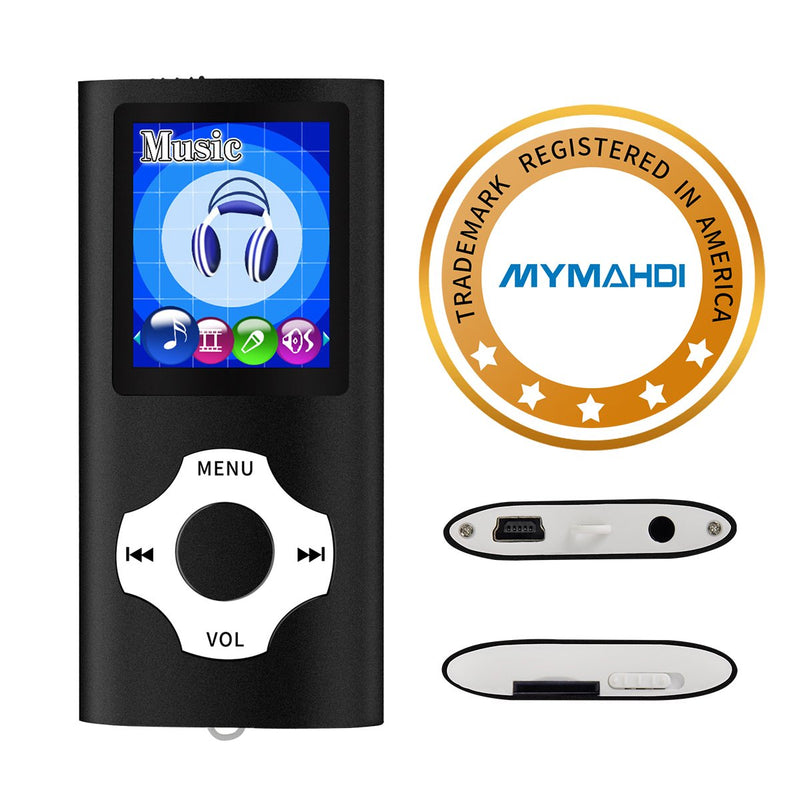  [AUSTRALIA] - MYMAHDI Support TF Cards Slim 1.8" LCD Mp3 Mp4 Player Media/Music/Audio Player with Accessories Black