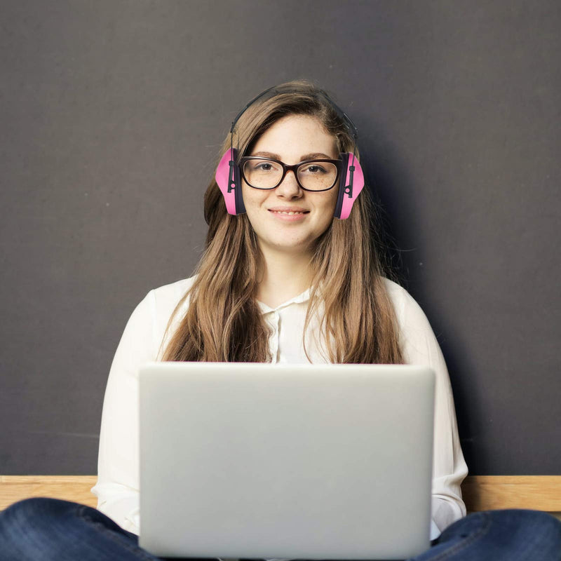  [AUSTRALIA] - Huarui Noise Canceling Ear Muffs, Shooting Ear Muffs,Shooters Ear Protection Pink
