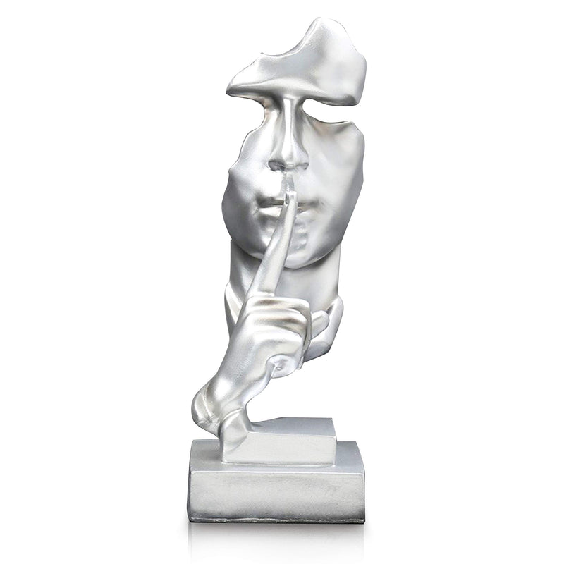  [AUSTRALIA] - Modern and Creative Silence Thinker of Men Statue Great Abstract Decorative Figurine Sculpture for Home and Living Room Decor Great for Office Or Desk (Black) Black