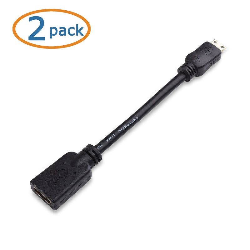 Cable Matters 2-Pack Mini HDMI to HDMI Adapter (HDMI to Mini HDMI Adapter) 6 Inches with 4K and HDR Support for Raspberry Pi Zero and More - LeoForward Australia