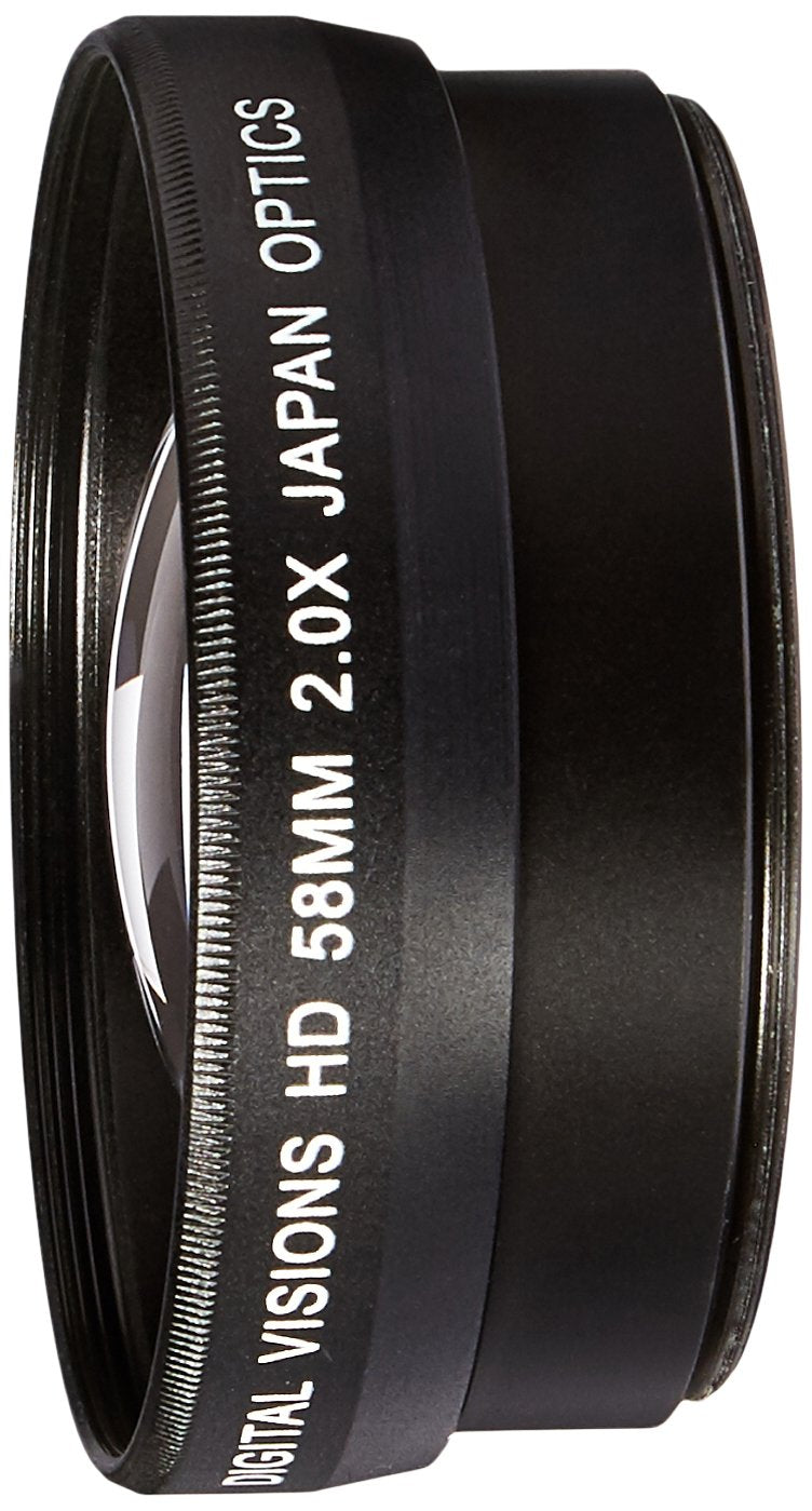  [AUSTRALIA] - Bower 58mm 2X Professional Telephoto Tele Lens Black for Digital Cameras