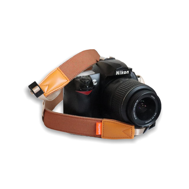  [AUSTRALIA] - Activewhey Adjustable Denim Camera Strap for All DSLR/Mirrorless/Men/Women/Canon/Nikon/Sony/Fuji, Denim Soft Universal with Quick Release (1.2" W, Caramel) 1.2" W
