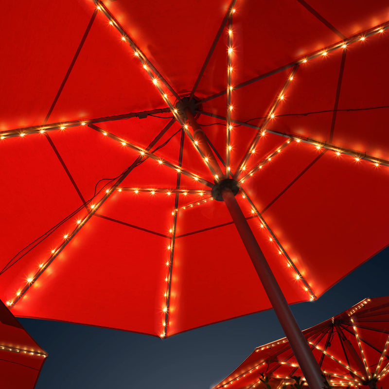  [AUSTRALIA] - Patio Umbrella String Lights Battery Operated, 8 Modes 104 Bright LEDs Umbrella Lights with Remote Control, Waterproof Outdoor Decorative Umbrella LED Light for Backyard Garden Beach Camping Tents