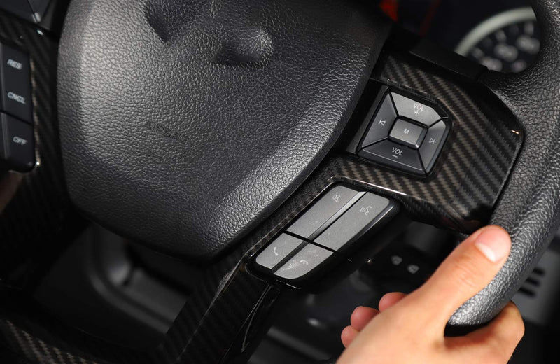  [AUSTRALIA] - F150 Carbon fiber ABS Car Steering Wheel Cover Trim,Car Interior Trim,Steering Wheel Decorative Cover Trim for Ford F150 2015-2017